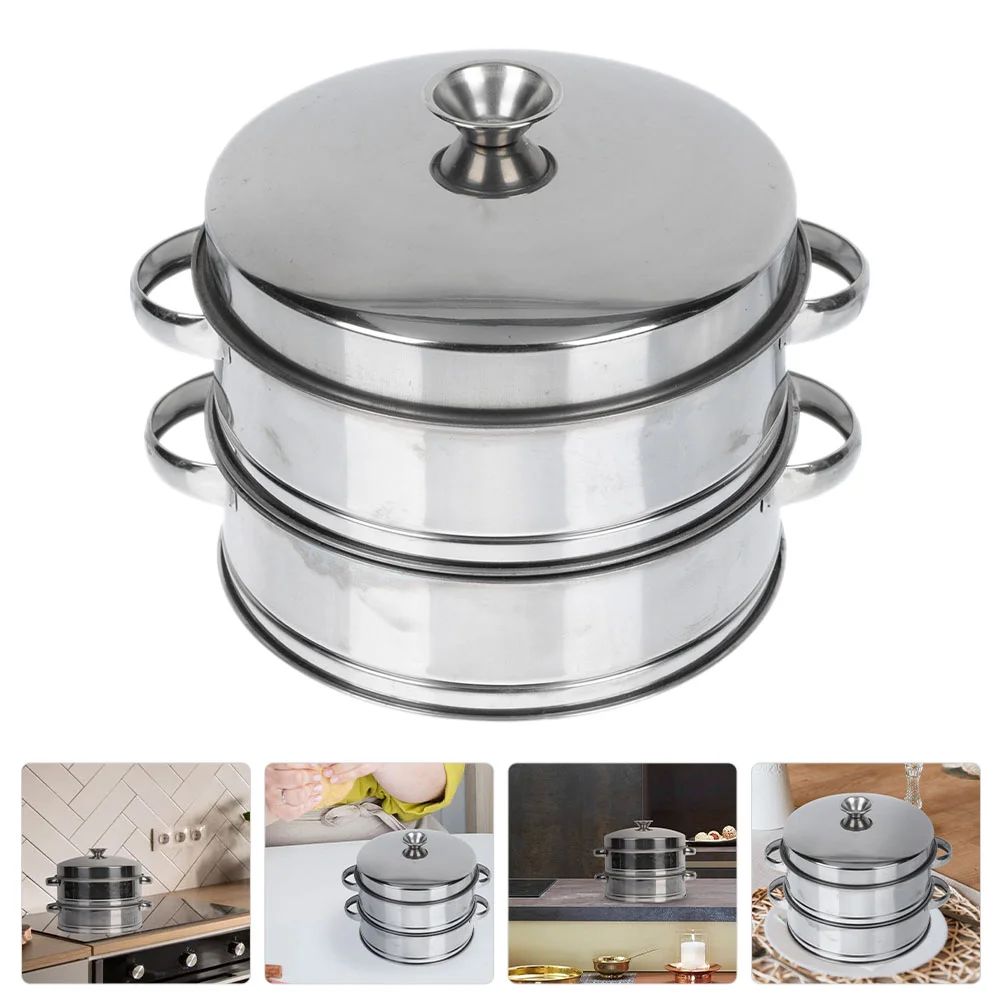 

Cookware Pots Vegetables Steamer Soup Steam Pot Stainless Steel Steamer Pot Induction Seafood Steamer