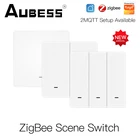 Беспроводной кнопочный переключатель Tuya ZigBee, 123 клавиши, 9 сцен, с питанием от батареи, автоматический вариант для устройств Tuya