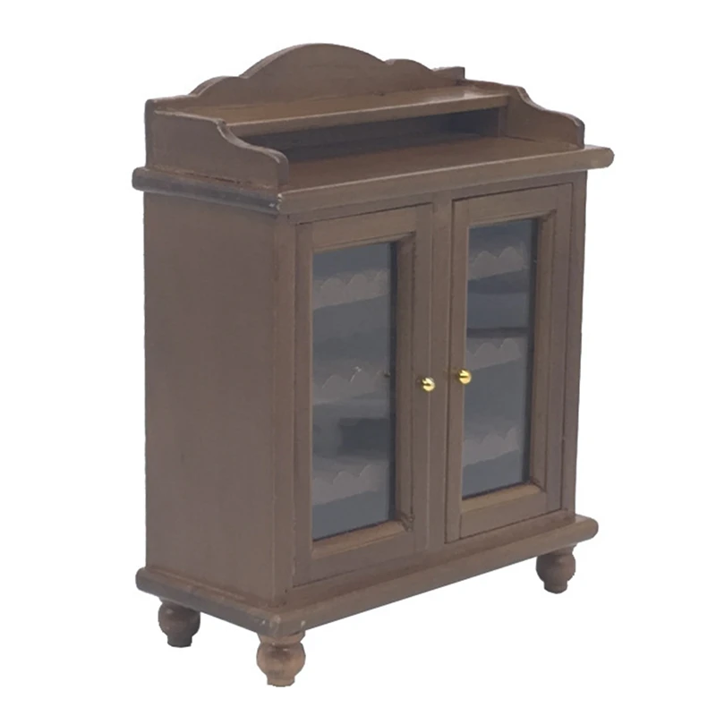 

1/12 Dollhouse Miniatures Living Room Furniture Wooden Wine Cabinet Pretend Play Simulation Furniture Toys