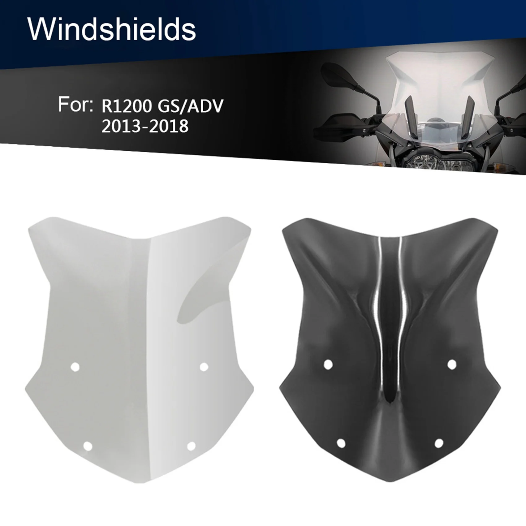

Motorcycle Windscreen Windshield Covers Screen Lens Deflector For-BMW R1250GS R1200GS LC / ADV (Water Cooled) Black