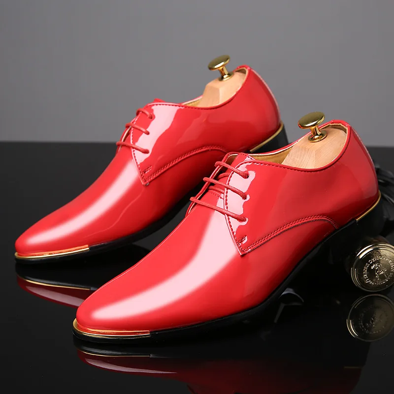 

Formal Shoes Men Classic Patent Leather Wedding Shoes Men Office Coiffeur Moda Italiana Men Dress Shoes Leather
