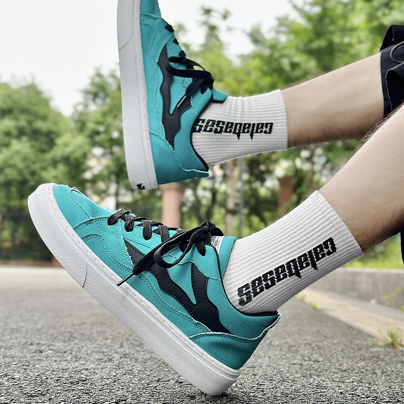 

Vintage Fashion Men Canvas Sneakers Harajuku Autumn Low-top Mixed Color Casual Athletic Shoes Korean Fashion Student Footwear