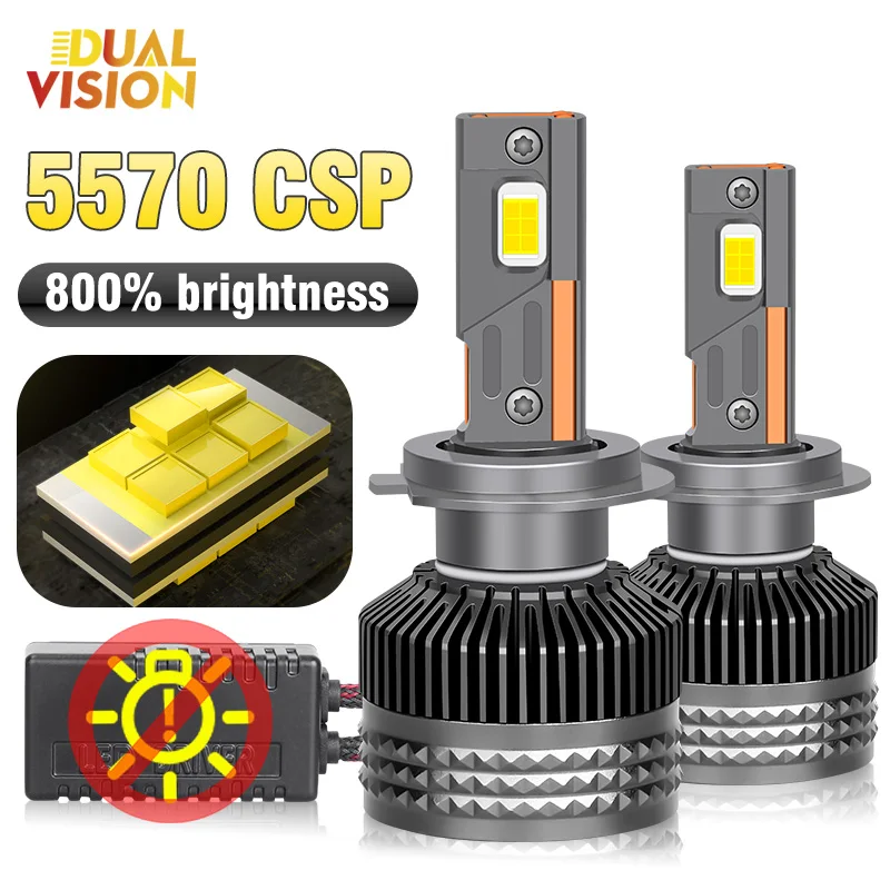 Dualvision High Power 5570 CSP Chip H7 LED Canbus Автомобильные фары 300 Вт 30000LM 6000K Холодный белый свет