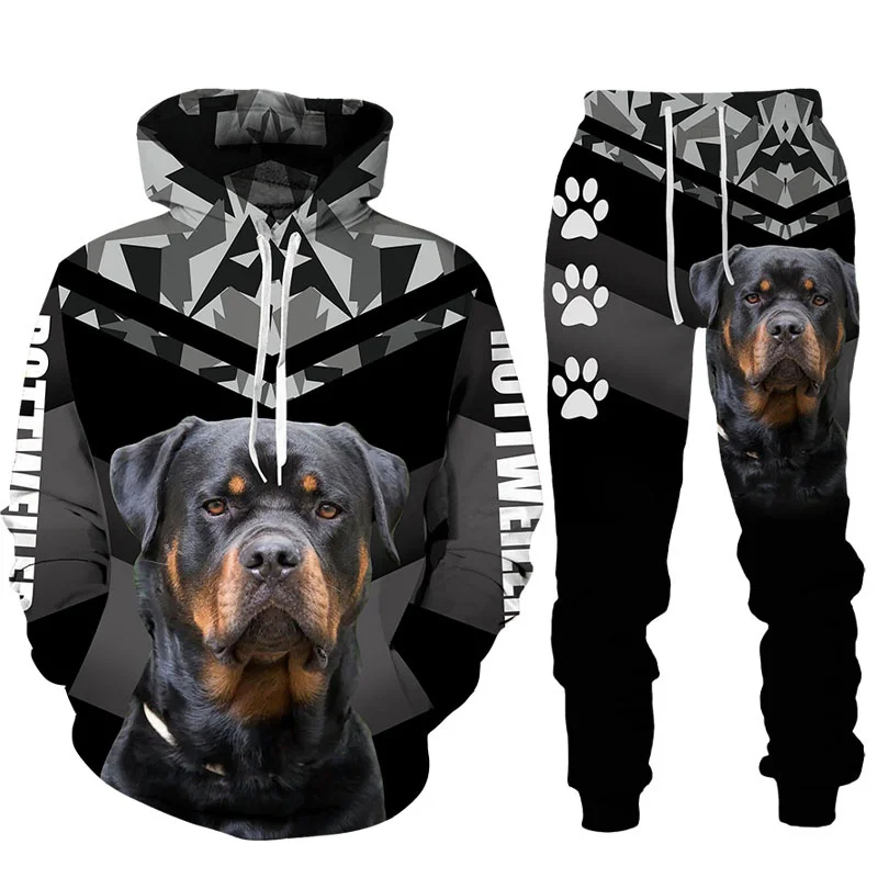 

Rottweiler Dog 3d Printed Hoodie Sweatpants Male Autumn Winter Casual Sweashirts Men Tracksuit Set Fashion Men's Clothing Suit