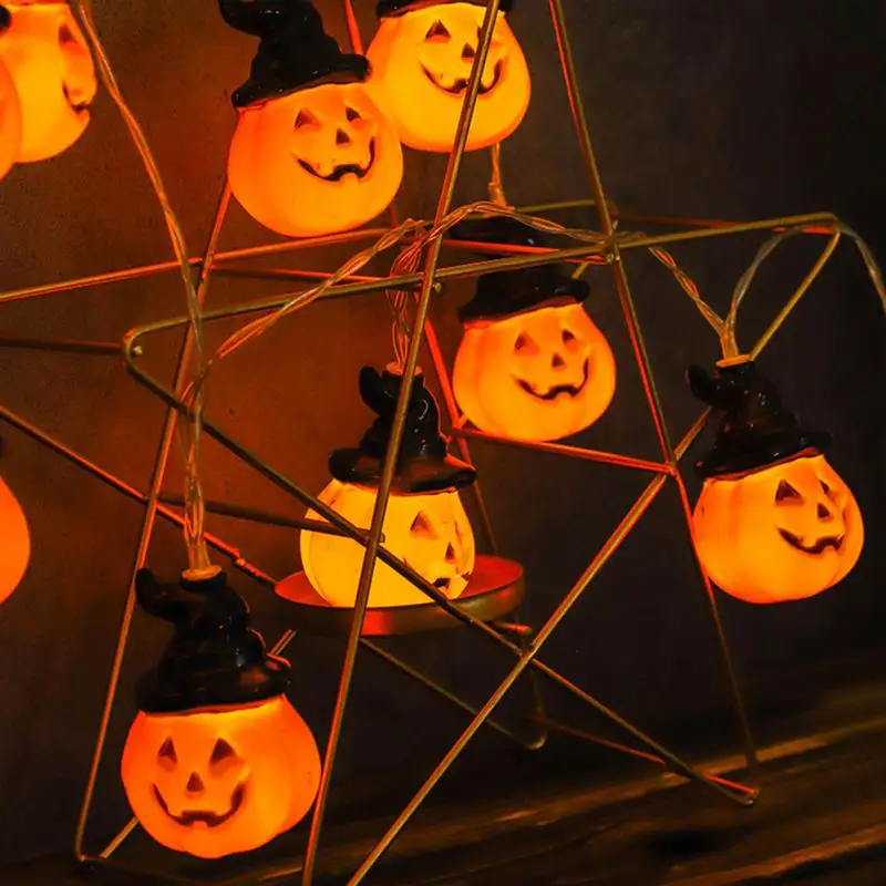 

10/20 LED Halloween Lights Portable Pumpkin String Lights Holiday Lights Home Bar Party Decor Supplies Halloween Decoration