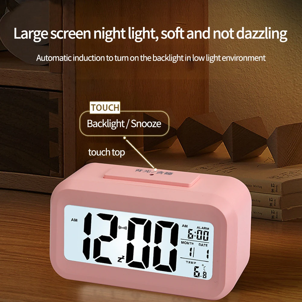 

New LED Digital Alarm Clock Backlight Snooze Mute Calendar Desktop Electronic Table Clock Date/temperature Display Desktop Clock