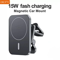 magnetic 15w wireless charger car phone holder for iphone 13 12 pro max in car fast charging stable stand air vent magnet mount