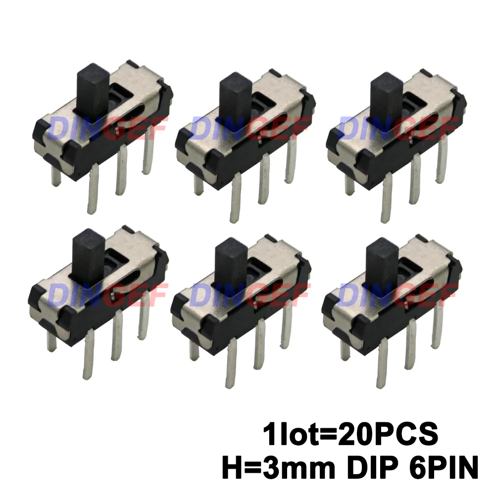 

20 шт./лот MSS-22D18 тумблер SMD 3pin 6-контактный 2-позиционная ручка 2 мм MSS22D18G2 MSS22D18G3 MSS22D18