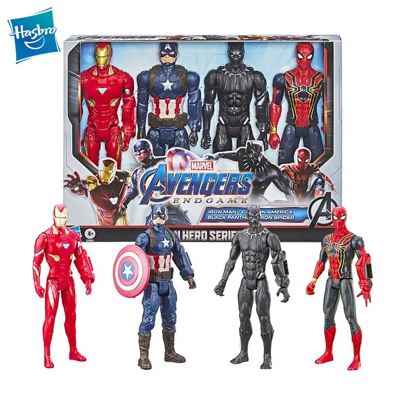 

In Stock Hasbro Marvel Superheroes Black Panther Spider Man Iron Man Captain America Action Figures Model Toy Classic Collection