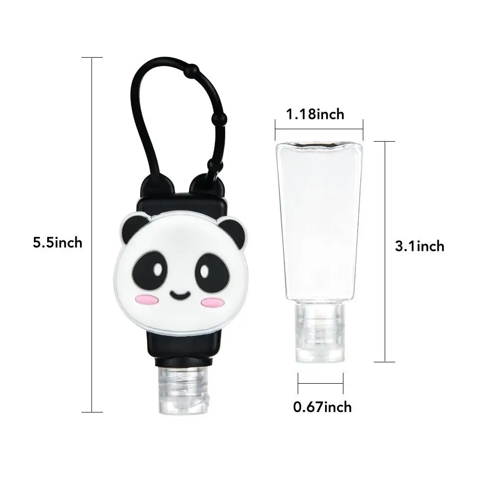 

6PCS Cartoon Mini Hand Sanitizer Split Bottles Travel Portable Hand Gel Holder Split Bottles No Clean Detachable Cover Bottle