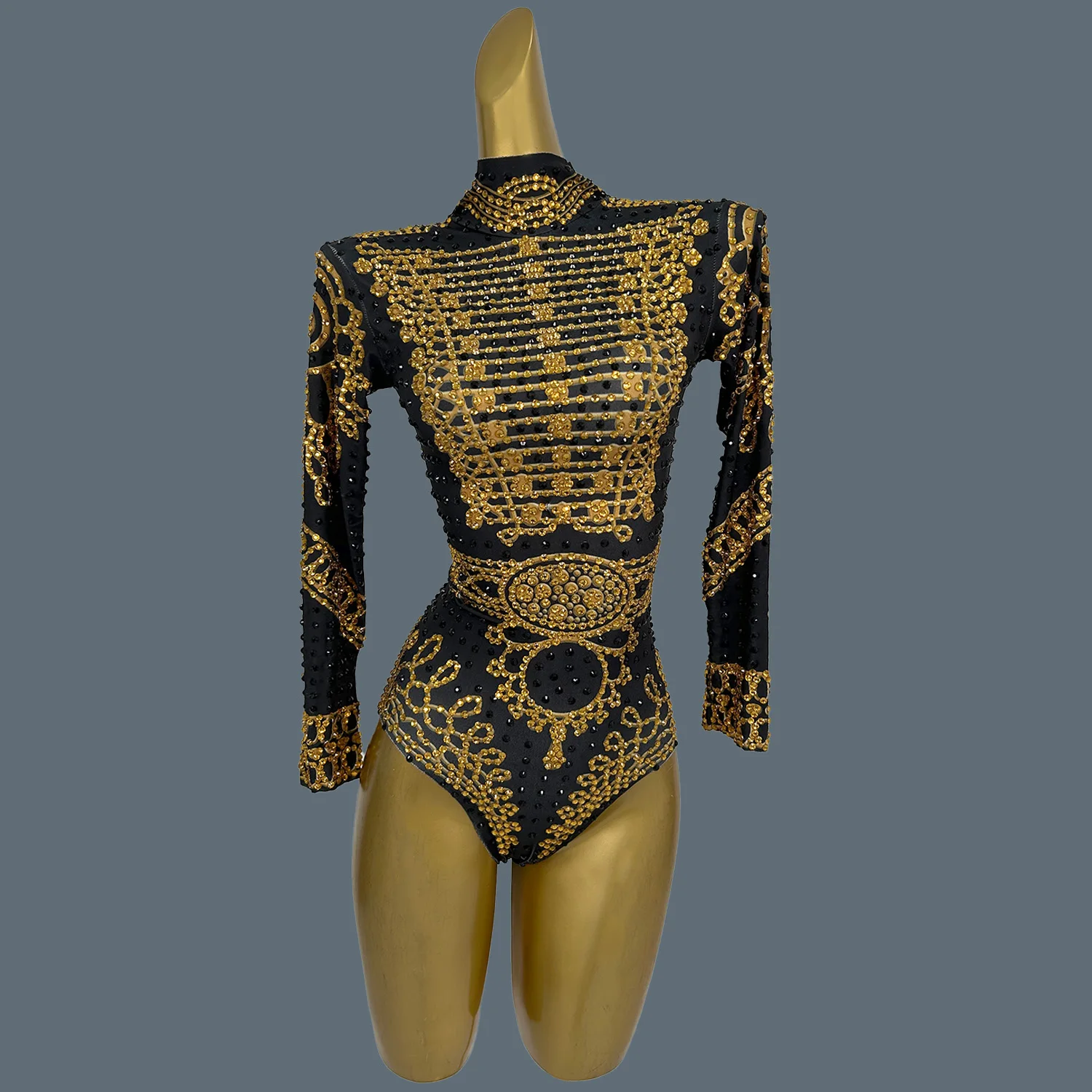 Блестящий боди со стразами для женщин сексуальный костюм выступлений ночной