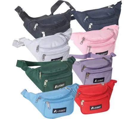 Everest Unisex Signature Waist Fanny Pack, Black