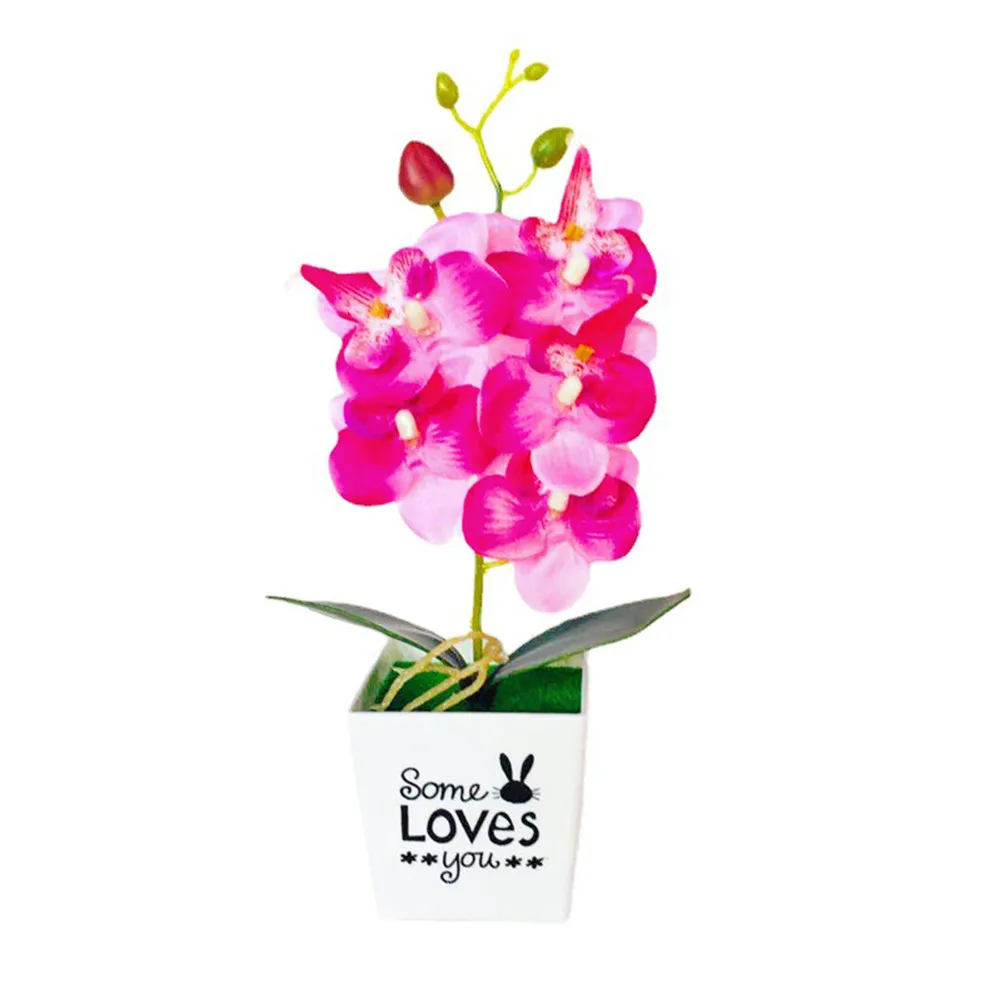 

Artificial Flower Bonsai (Including Pot) Home Artificial Flower Potted Plant Phalaenopsis Decorations Ornaments Room Decor