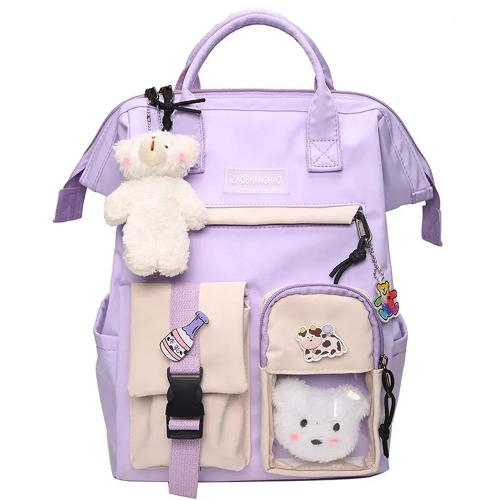 

Милый рюкзак в стиле преппи, женские водонепроницаемые Рюкзаки карамельных цветов, необычные школьные ранцы для девочек-подростков, дорожный рюкзак