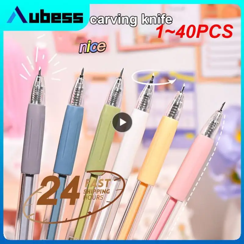 

1~40PCS Art Knife Pen Paper Cutter Precision Craft Cutting Tool Portable Knife Hand Account Tape Leather Fabric Carving