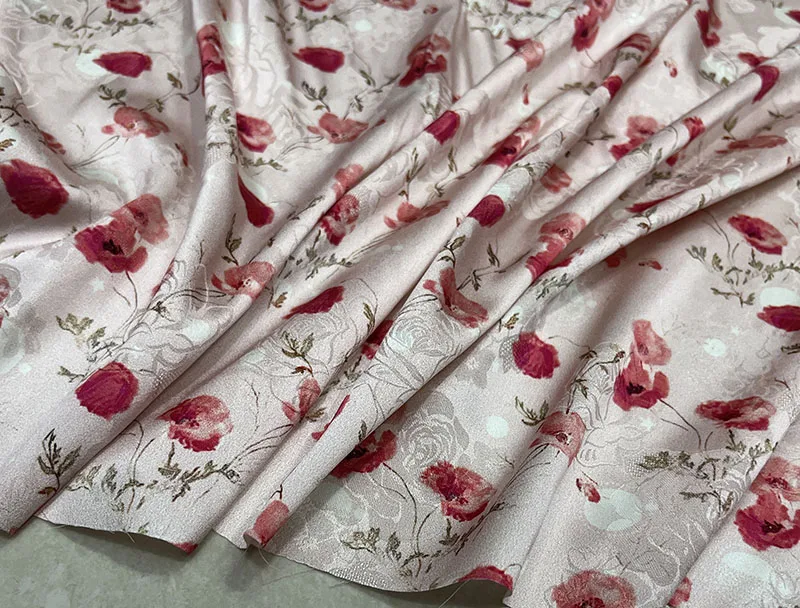 19momme высококачественный настоящий шелк спандекс сатин жаккард дизайнерская