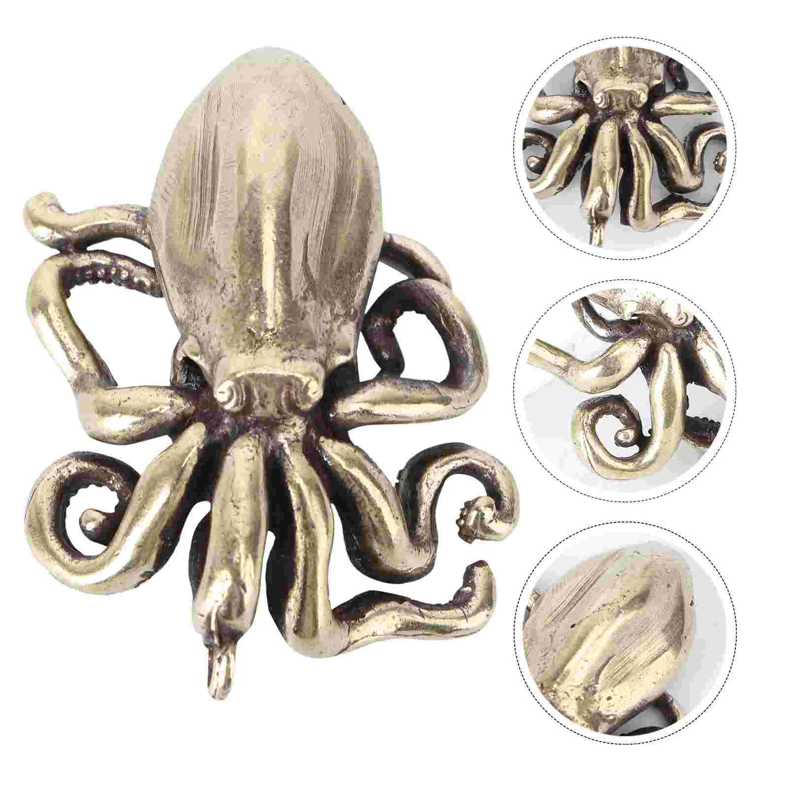 

Decorations Home Solid Copper Statue Mini Baby Octopus Little Ornaments