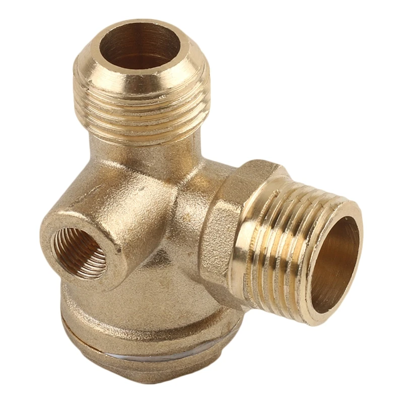 

L69A Male Female Threaded Air Compressor Check Valve 3 Ways Brass Tube Connector Pneumatic Accessory Corrosion Resistance