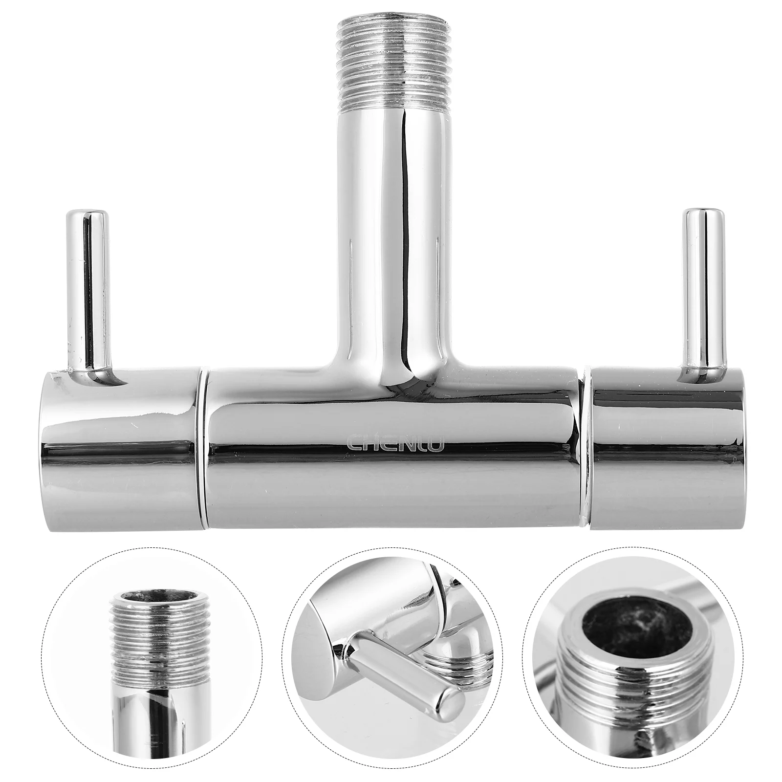 

1pc Practical Diverter Tee Connector Angle Double Switch T-adapter for Bathroom