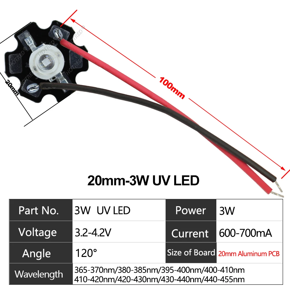 

HotRed 3W УФ-LED лампа фиолетовая