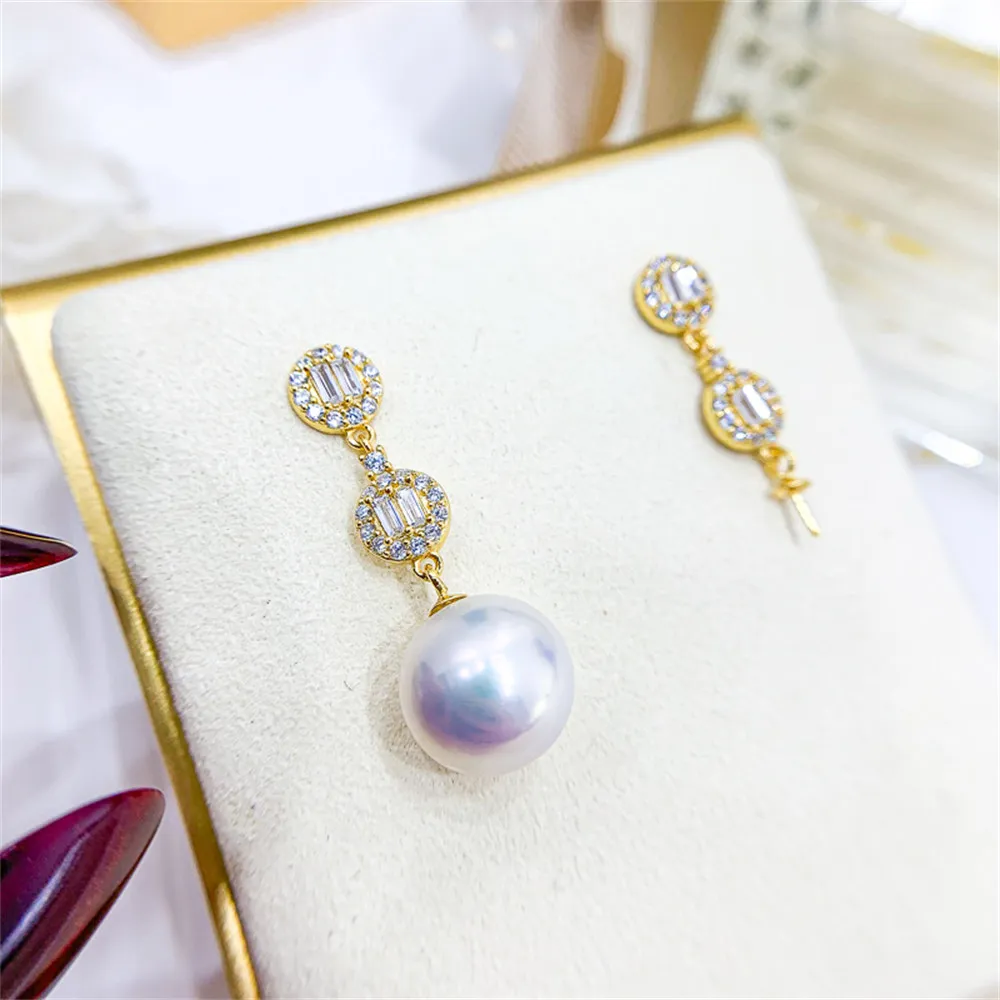 

DIY pearl earrings accessories S925 sterling silver jewelry fashionable and trendy earrings for women's empty fit 9-15mm beads