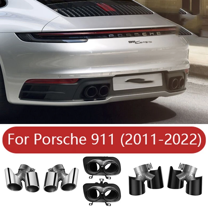 

For Porsche 991 911 2011-2022 Car Exhaust Systems Muffler Tip Pipe Nozzle for muffler Tail pipe 304 Stainless Steel accessories