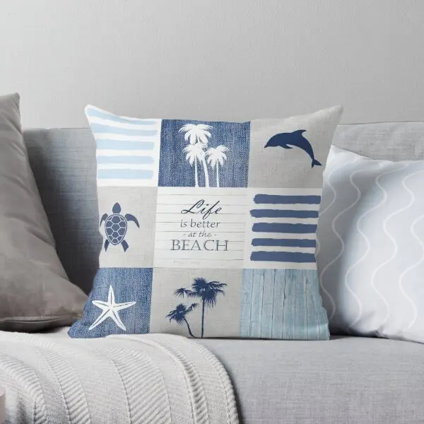Наволочка для подушки с принтом жизнь лучше на пляже