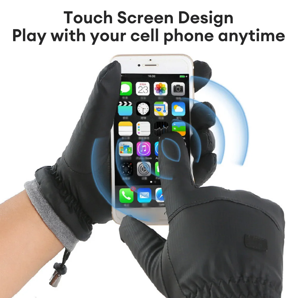 Утепленные зимние теплые перчатки с полными пальцами водонепроницаемые