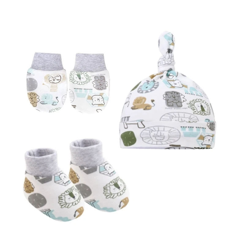 

Мультяшные детские перчатки против царапин, шапка, чехол для ног, мягкая удобная одежда для новорожденных, детей, девочек, мальчиков, моющие...