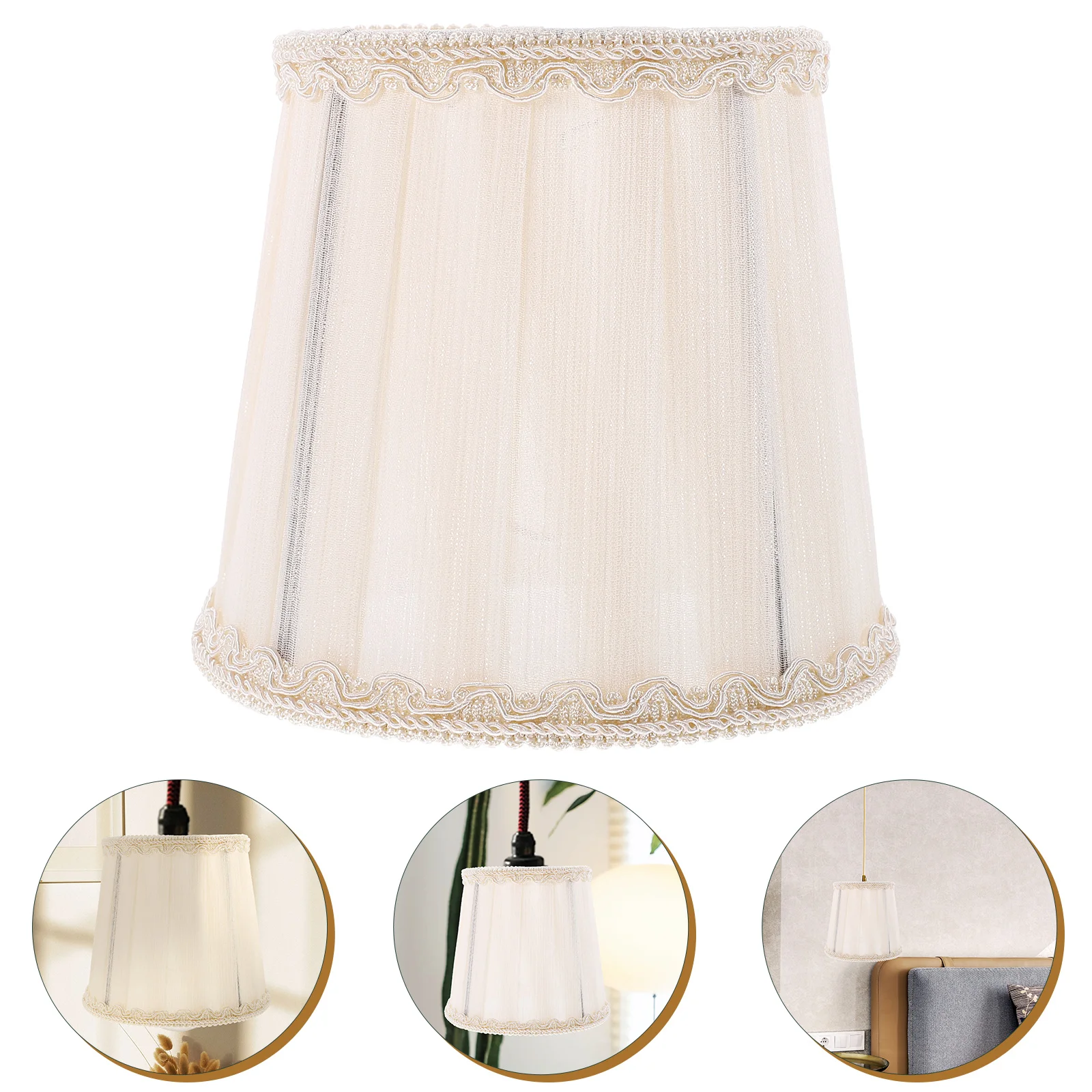 

Household Lampshade Decorative Cloth Lamp Shade E14 Lamp Replacement Cover Table Lampshade