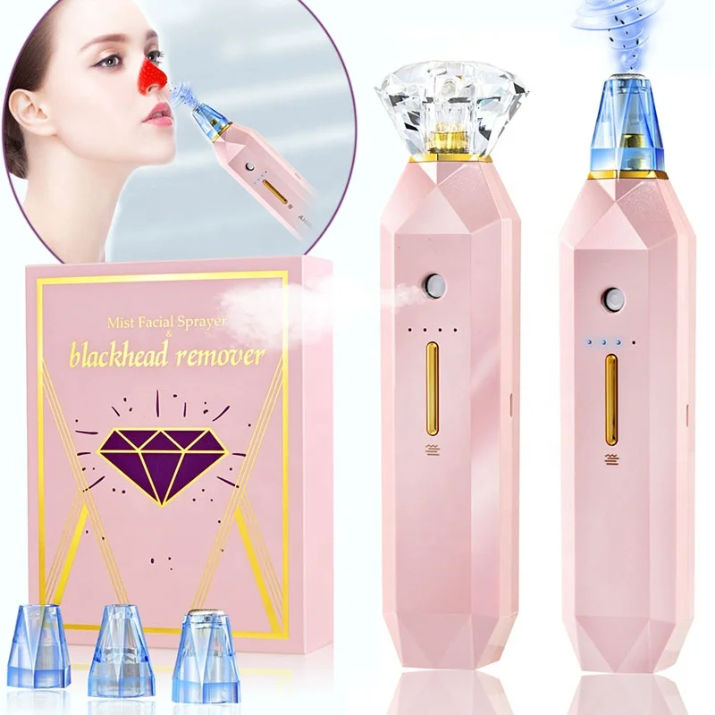

Multifunctional Blackhead Remover Machine Diamond Facial Blackhead Remover with Facial Steamer Nano Spray Tool