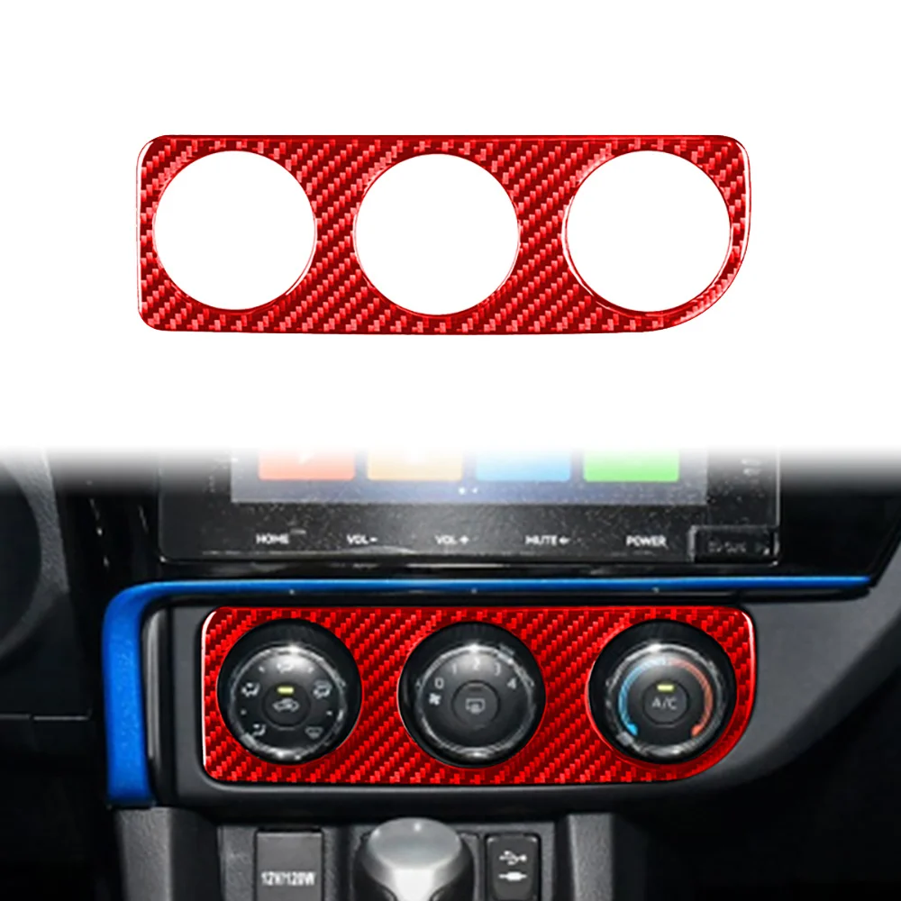 

Красное Настоящее углеродное волокно для Toyota Corolla Car A/C декоративная панель переключателя внутренние наклейки аксессуары для модификации автомобиля
