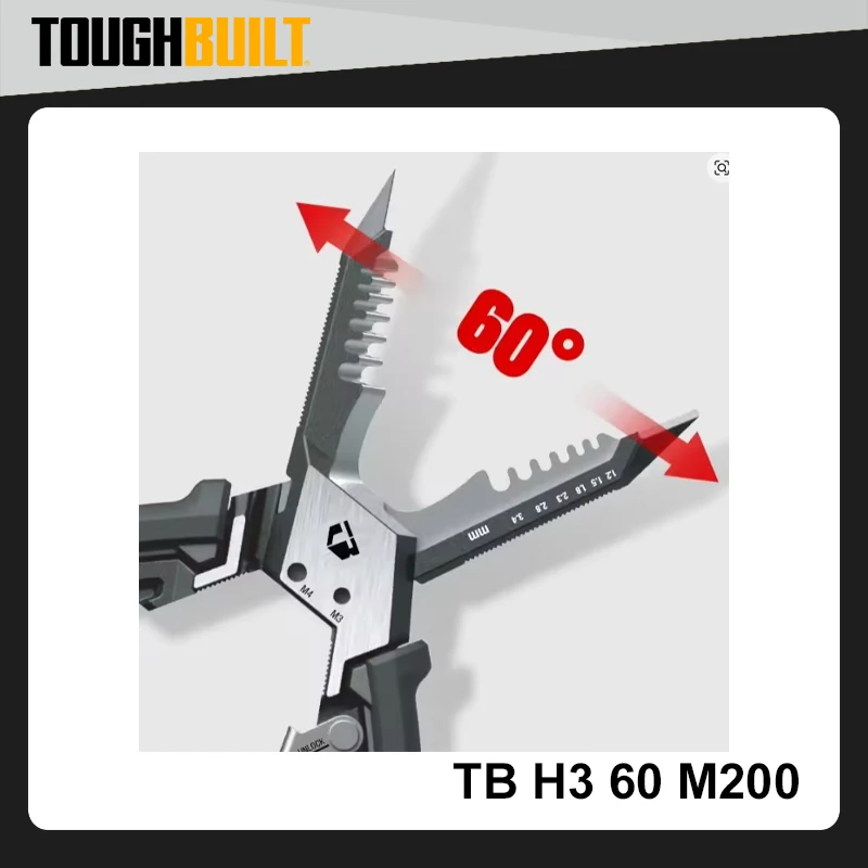 Фото Оригинальные TOUGHBUILT TB-H3-60-M200 8-дюймовые многофункциональные плоскогубцы для зачистки электромонтажа, ручные инструменты №1