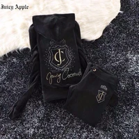 juicy apple tracksuit womens autumn two piece sets fashion suit 2022 winter embroidery sports trouser hoodie set female casual