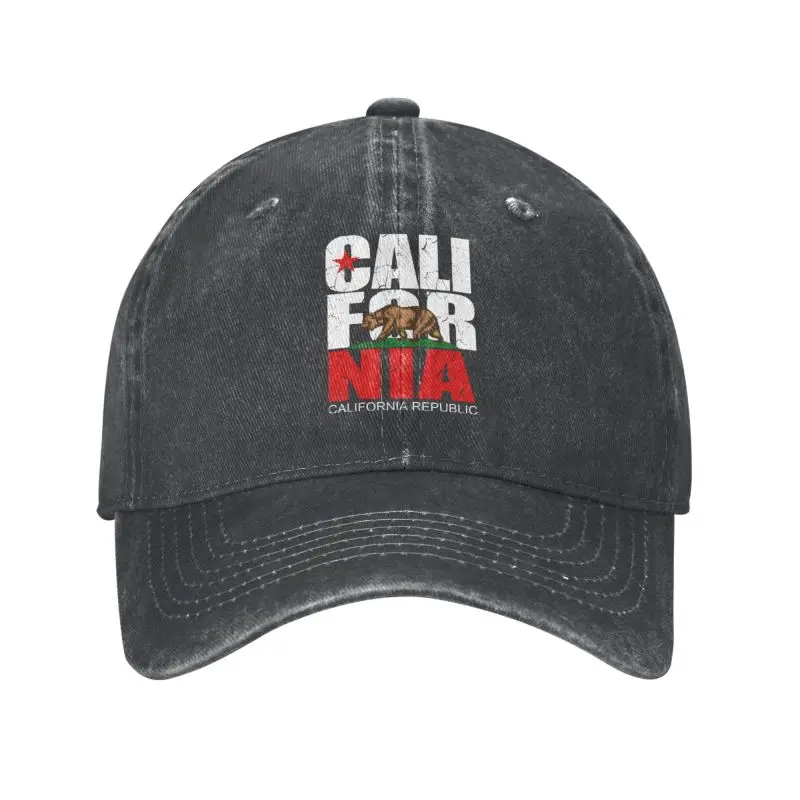 

Custom Cotton Vintage California Republic Baseball Cap Outdoor Men Women's Adjustable CA State Flag Bear Dad Hat Spring