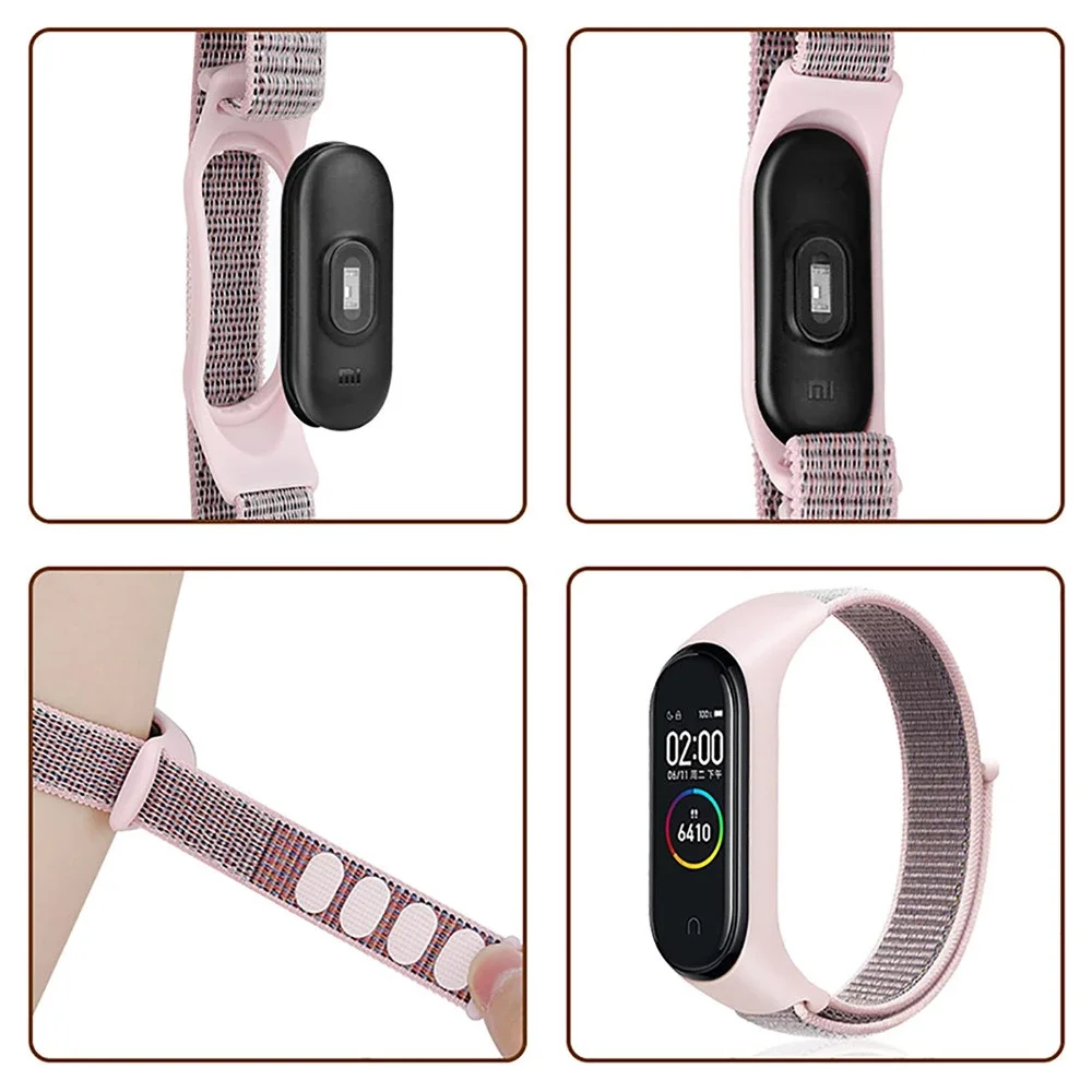Bracelet for mi band 6 7 Strap Nylon Sport loop watch Belt pulsera correa Mi band 4 Wristband for xiaomi Mi band 5 4 3 Bracelet