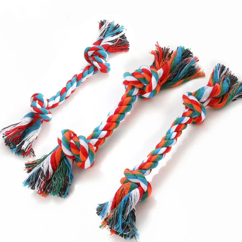 

Dogs Toys Puppy Cotton Chew Rope Knot Toy Durable Braided Dog Toys Dog Cleaning Teeth Braided Bone Rope Juguetes Para Perro