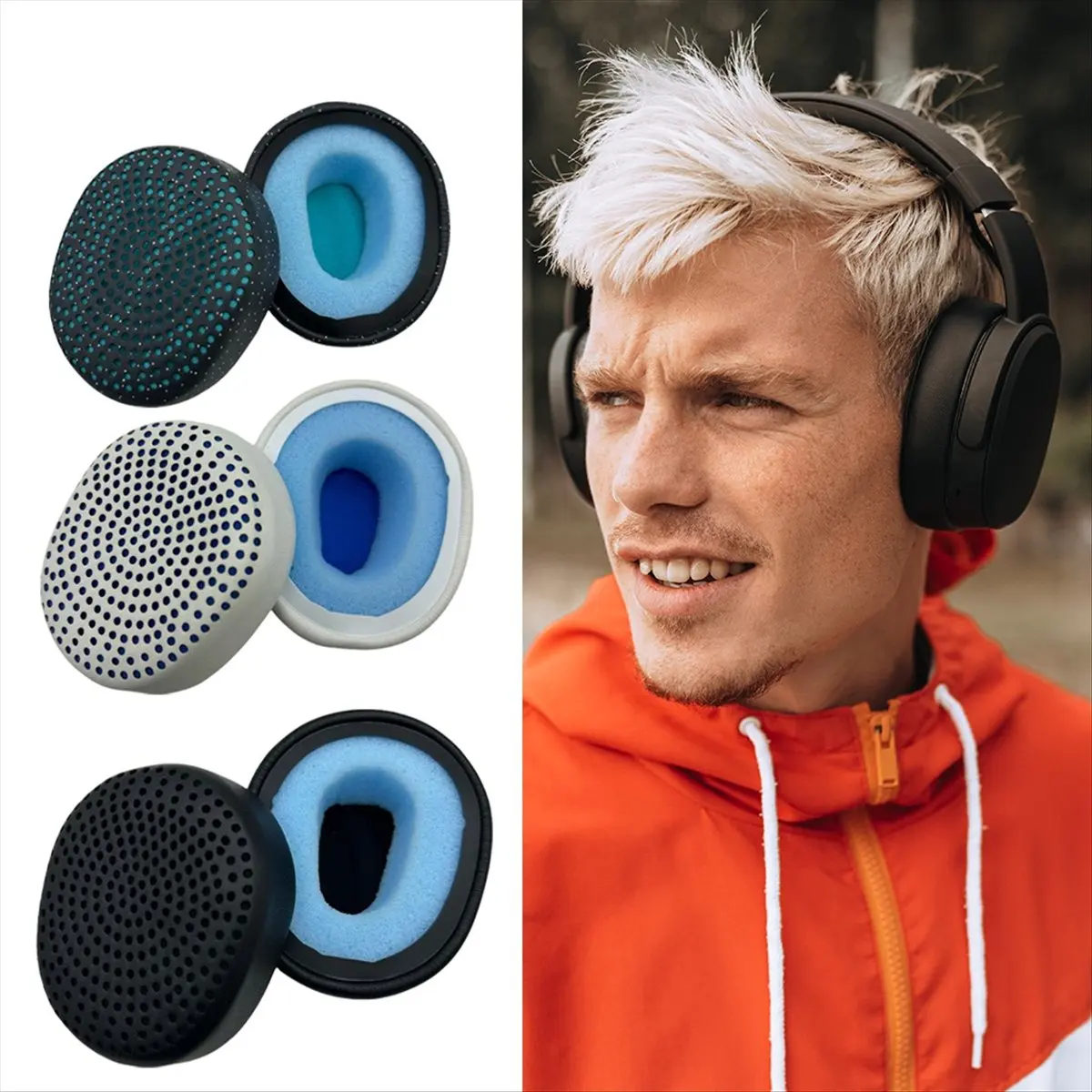 Фото (BOFF) Сменные амбушюры для беспроводных наушников Skullcandy Riff, мягкие подушечки для наушников, чехлы для наушников, запчасти для гарнитуры E №2