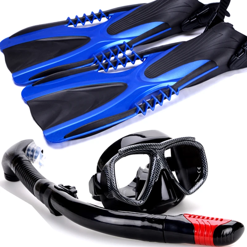 Scuba Diving Gear 3 Piece Set Snorkel Kit Beginners Mask Snorkel and Fin Snorkels 40-41 Diving Accessories