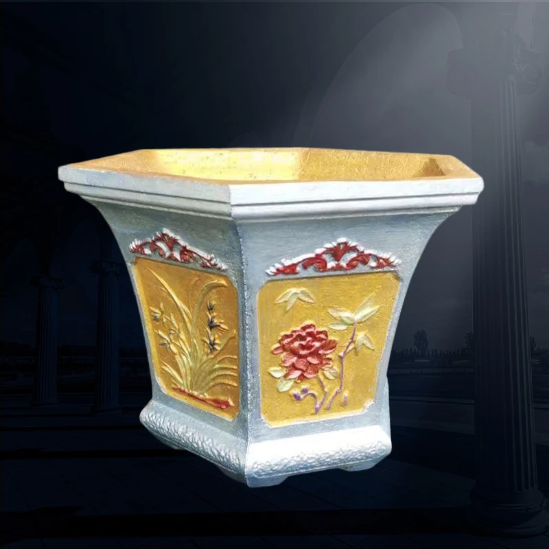 Шестиугольная пластиковая форма для цветочного горшка большой цемент орхидеи