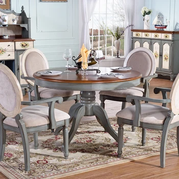 American home solid wood dining table chair combination