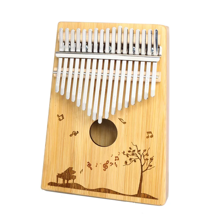 17 Keys Kalimba Portable Wooden Finger Piano Handmade Carved Simple Creative Children Gifts Musical Instruments for Beginners
