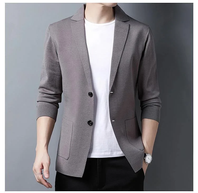 Spring Casual Men Knitted Sweater Oversize Man Gray Button Up Cardigan Xxxl High Quality Knitwear Male Vintage Top Outerwear