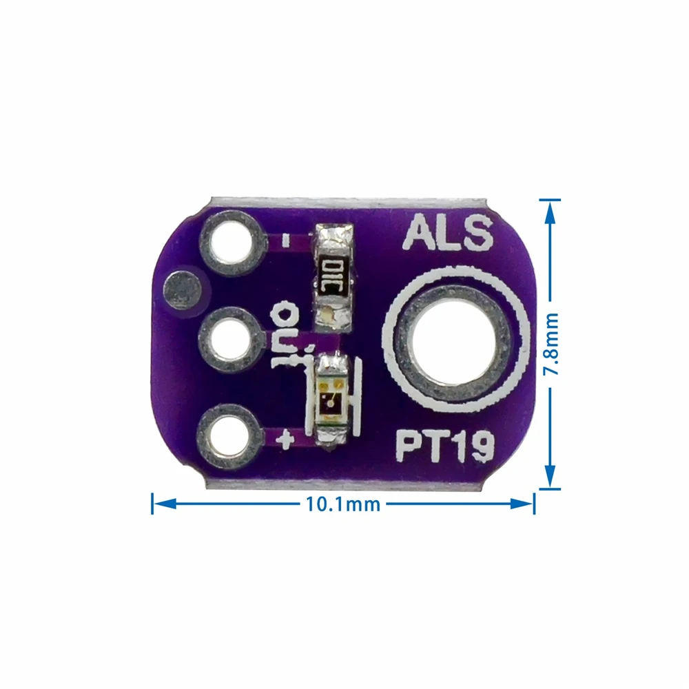 

ALS-PT19 Analog Light Sensor Module High Dynamic Range Light Sensor Breakout Board For Arduino 2.5V-5.5V Light UV Sensor Module
