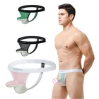 Мужские трусы брифы с открытым отверстием, с карманом для пениса, Эротическое нижнее белье, Сетчатые эластичные дышащие стринги, выпуклые брифы