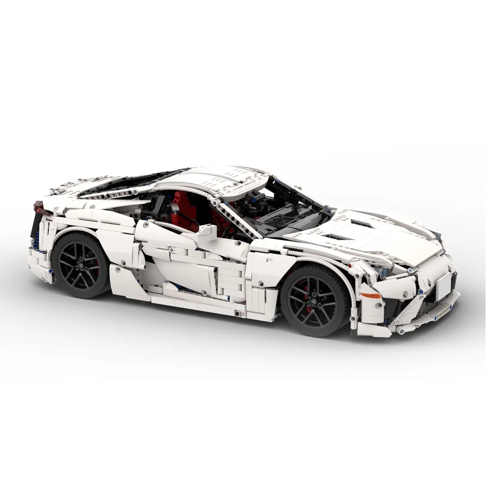 MOC Спортивный автомобиль Lexused LFA 1:8 Модель Строительный блок Скорость Белый