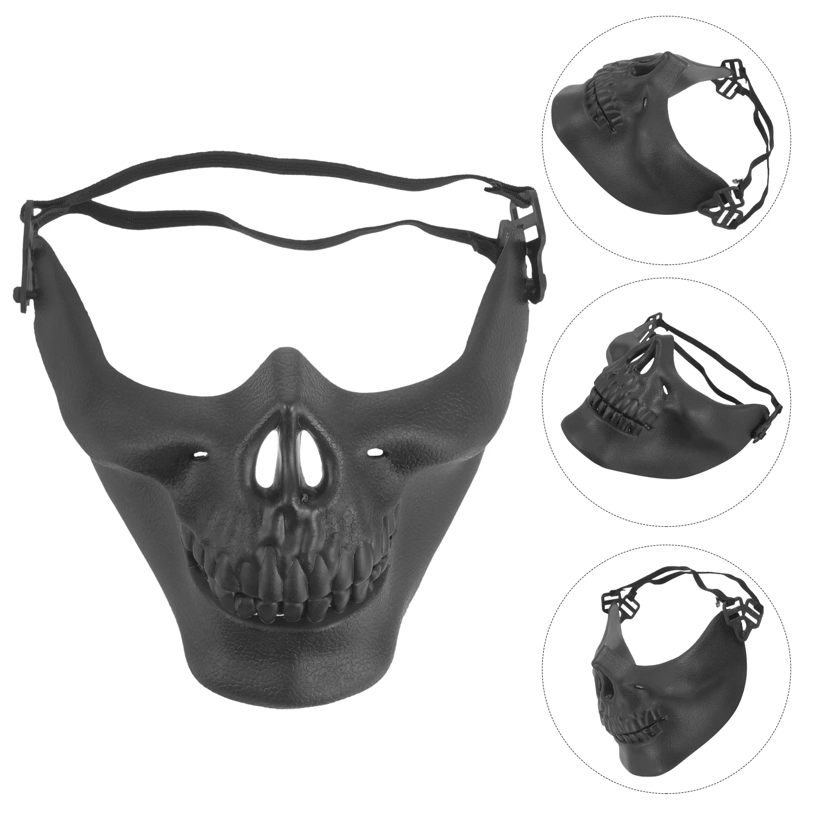 

Costumes Scary Face Protector For Festival Masquerade Party Black Led mask Men