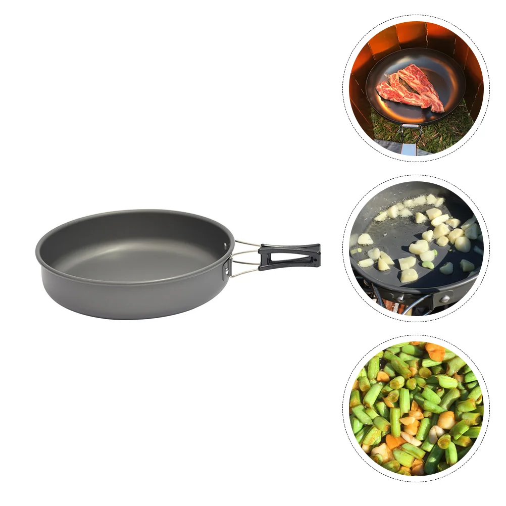 

Pan Frying Camping Non Cooking Pot Stick Skillet Cookware Campfire Stovetop Utensil Stove Handleopen Cooker Outdoor Picnic Camp
