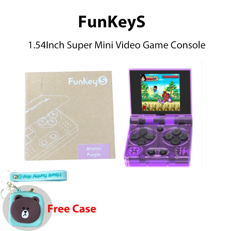 

FunKeyS Super Mini Handheld Game Console 1.54Inch LCD Screen Flip 13Simulators 5000Games Build-In Portable Cute Silica Case Gift