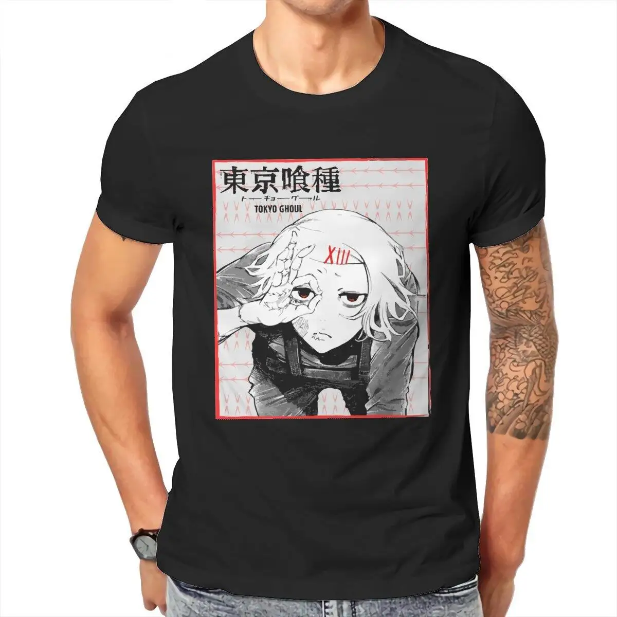 Amazing Suzuya Anime  T-Shirt Men Round Collar Pure Cotton T Shirt Japanese Tokyo Ghoul Short Sleeve Tees Gift Idea Tops